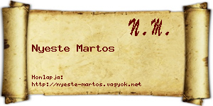 Nyeste Martos névjegykártya